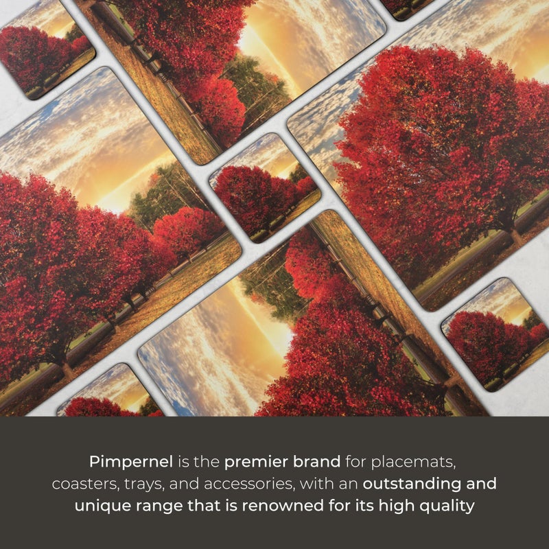 Pimpernel Crimson Trees Set of 4 Placemat Set â€“ (15.7" x 11.7") Cork-Backed Boards with Lacquer Finish, Heat & Stain Resistant Surface, Decorative Dining, Kitchen & Coffee Accessories - Image 4